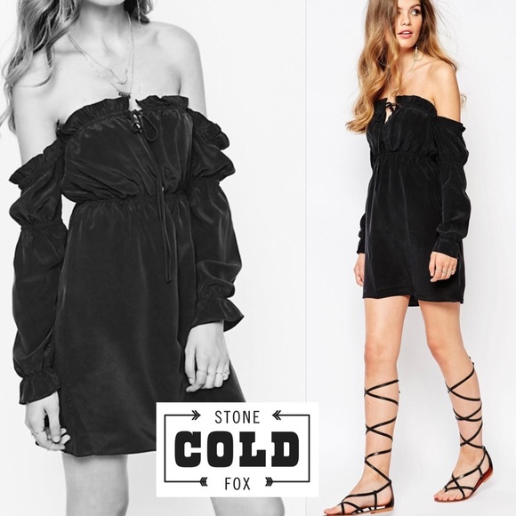 Stone Cold Fox Dresses & Skirts - STONE COLD FOX silk River dress in black carbon